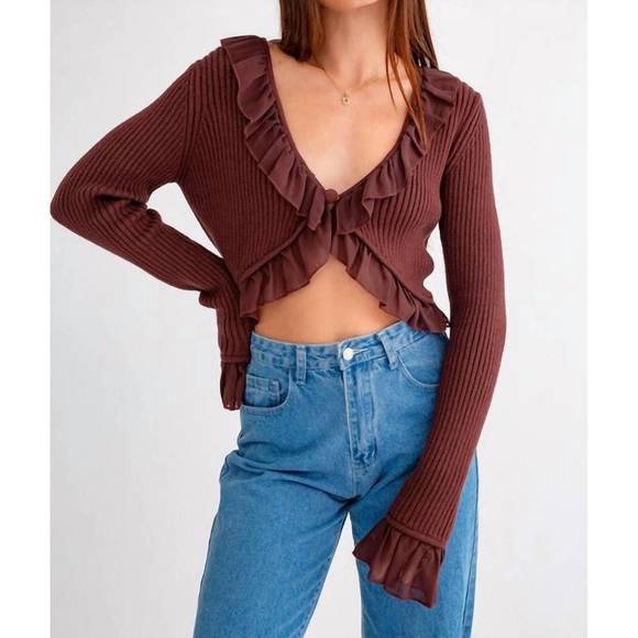 Le Lis polka dot ruffle top